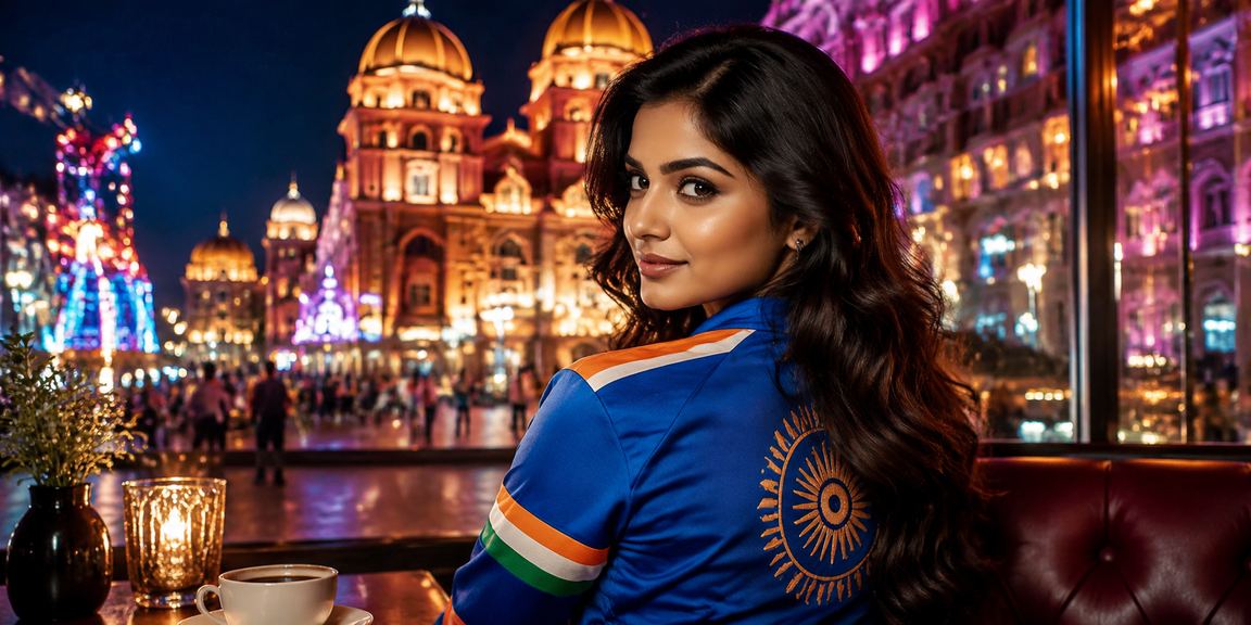 Neon cricket betting scene with Indian themes